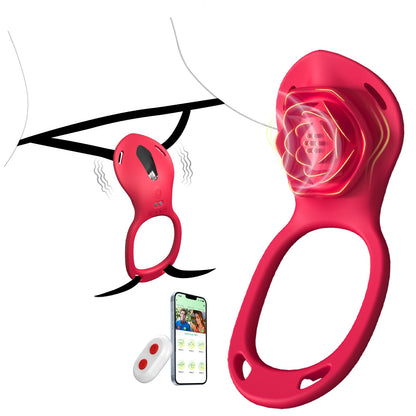 Sex Spielzeug für die Paare Frau Männer, BDSM Rose Vibration für Frauen, Vibratorensets für Frauen Klitoris mit Fernbedienung Leise, Penisring Vibrator App, Erotisches Sexspielzeug Sex Maschine Spiele