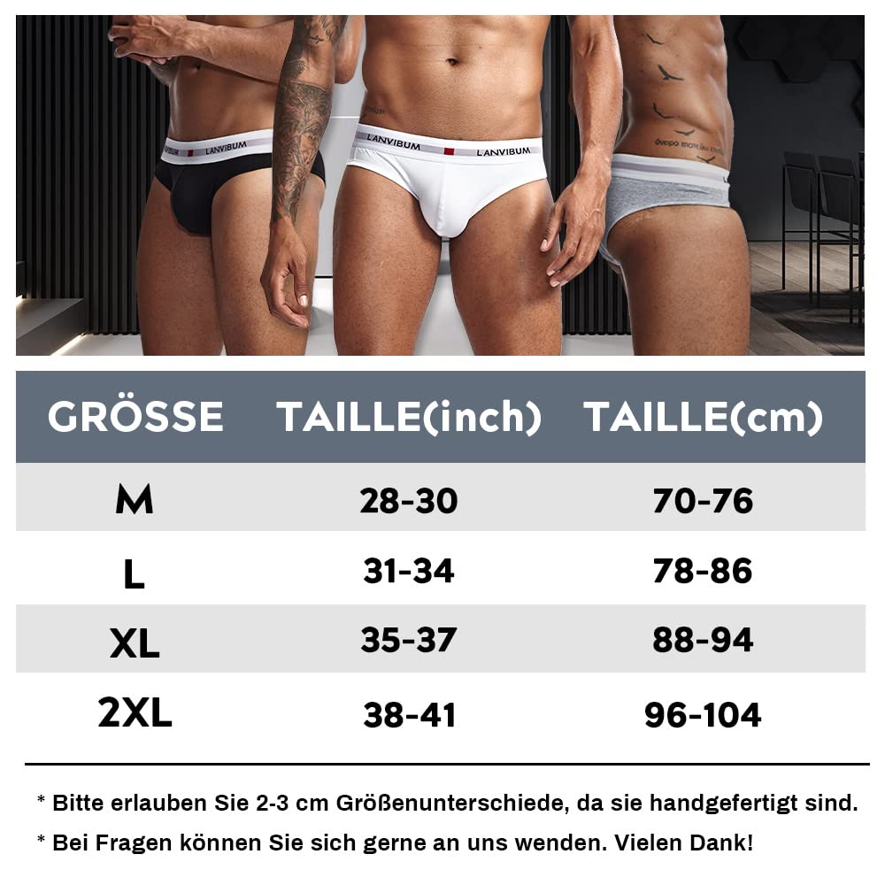 Herren Slips Baumwolle Unterwäsche männer niedrige Taille atmungsaktive Unterhosen geeignet für Sport, Reisen, 3er-Pack