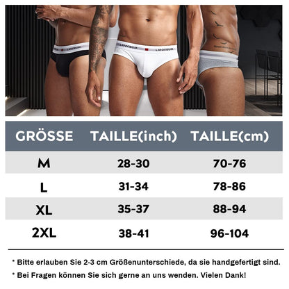 Herren Slips Baumwolle Unterwäsche männer niedrige Taille atmungsaktive Unterhosen geeignet für Sport, Reisen, 3er-Pack