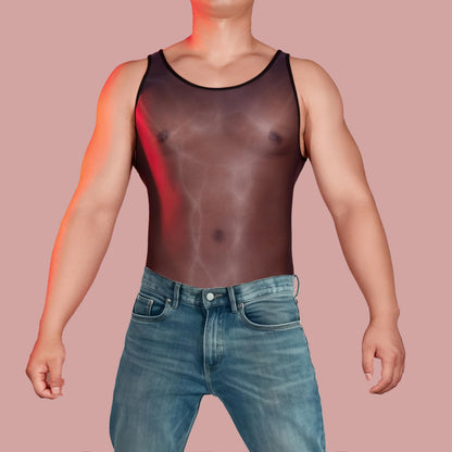 Männer Nylon  Glanz Stringbody-, Sissy