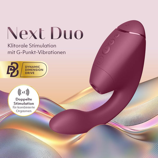Womanizer Next Duo Rabbit Vibrator für Frauen | 14 Vibrations- & Saugmodi, 10 Muster | Dual Motor Dildo Vibrator mit Klitoris Stimulator & G-Punkt Vibrator | Leises Sexspielzeug für Frauen Dunkelrosa