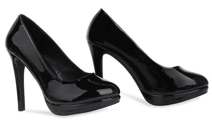 Sissy Femboy Crossdresser Pumps, Herren/Damen, Dragqueen, Transvestit, Absatzschuh mit runder Spitze, große Größen schwarzer lack,