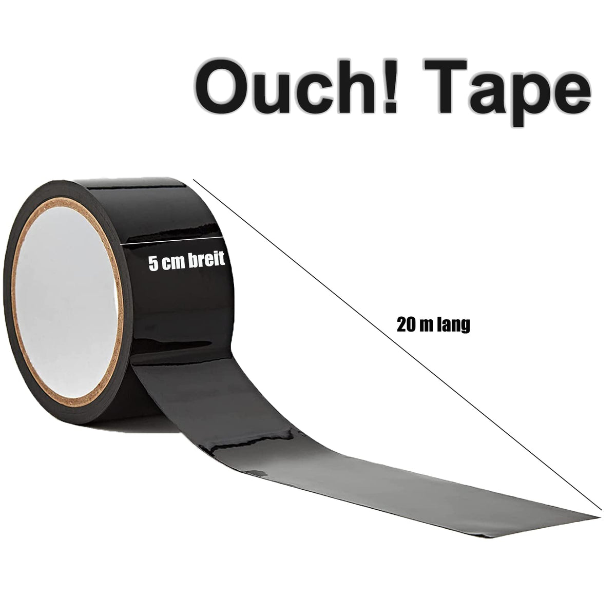 Ouch! - Bondage Tape 20m lang - 5cm breit 3PC Statikfreies Design Tape, Vielseitiges Bondage-SM-Band for Sexuell Sexspielung Paare Frauen Manner(Schwarz)