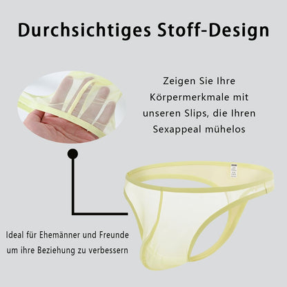 Herren Strings Durchsichtig und Sexy mit Bequemem und Hautfreundlichem und Atmungsaktivem Netzgewebe 3 Multi XL