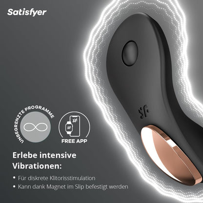 Satisfyer Little Secret Bluetooth Slipvibrator | Auflege-Vibrator für klitorale Ekstase | Sex-Spielzeug mit Connect App Steuerung | Medizinisches Silikon | Leise und diskret | Wiederaufladbar