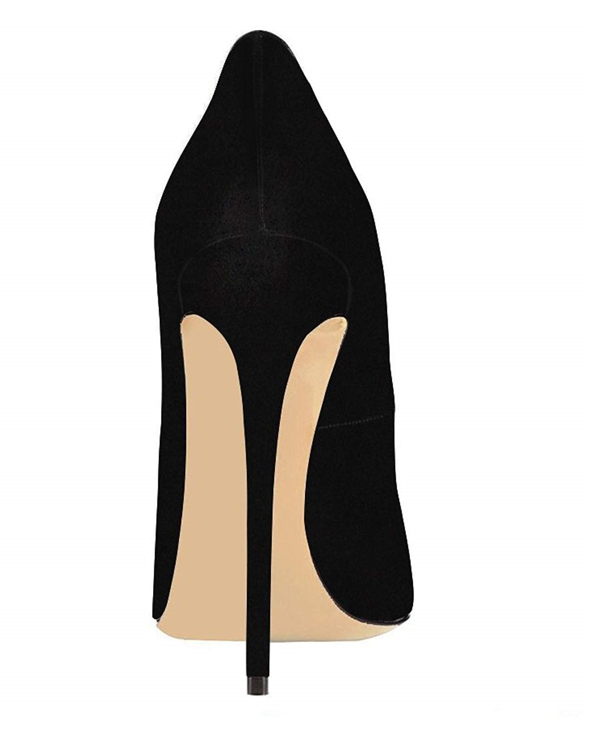 EDEFS Damen Pumps Schwarz Wildleder High Heels mit 12cm Absatz Elegante Stiletto Schuhe für Büro Party Hochzeit EU35