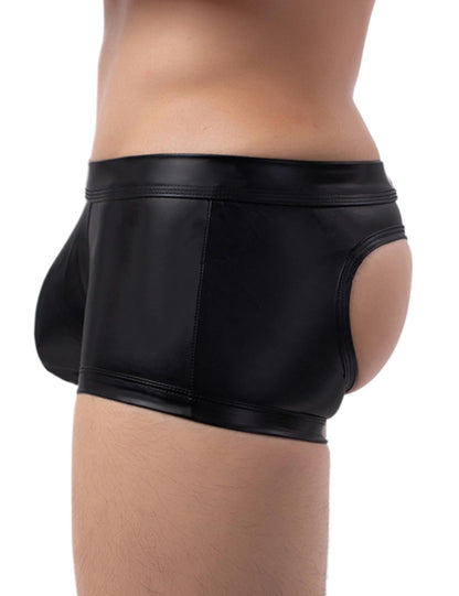 Sexy Boxershorts Herren Hinten Offen Sissy Dessous Gay Underwear Schwarz XL