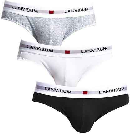 Herren Slips Baumwolle Unterwäsche männer niedrige Taille atmungsaktive Unterhosen geeignet für Sport, Reisen, 3er-Pack