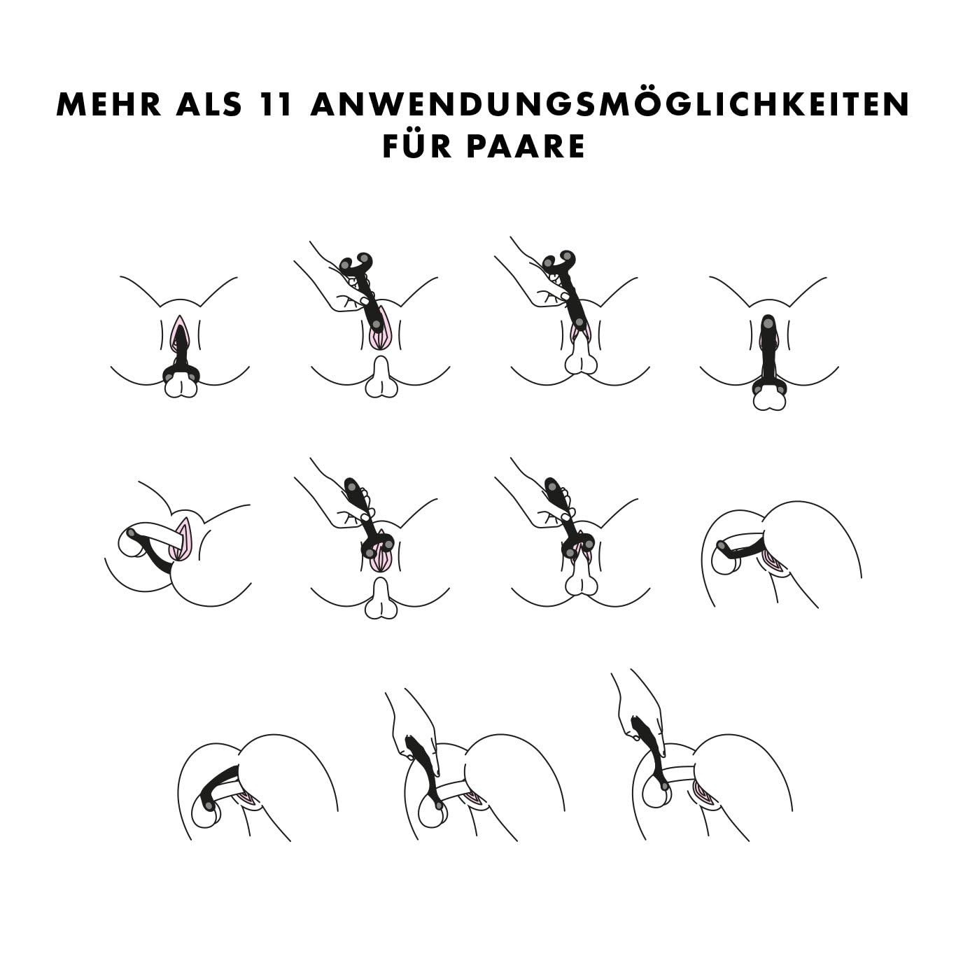 Satisfyer Endless Fun Vibrator für Paare 33 Anwendungsmöglichkeiten mit 100 Vibrations-Funktionen | Stark & Leise für Frau & Mann | Sex-Spielzeug verwendbar als Dildo und für Klitoris-Stimulation