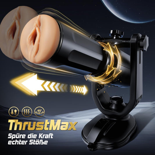 Elektrischer Masturbator Sexmaschine für Männer mit Saugnapf Freihand 360° Verstellbar, 3 Stoßmodi, Rotation & 7 Vibrationsstufen, Austauschbarer Pocket Pussy & Dildo Aufsatz für Männer Frauen & Paare