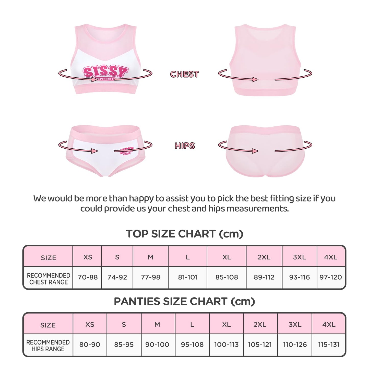 LittleForBig Cheer Sissy University Peekaboo Sports Bralette Set Rosa XS