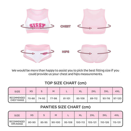 LittleForBig Cheer Sissy University Peekaboo Sports Bralette Set Rosa XS
