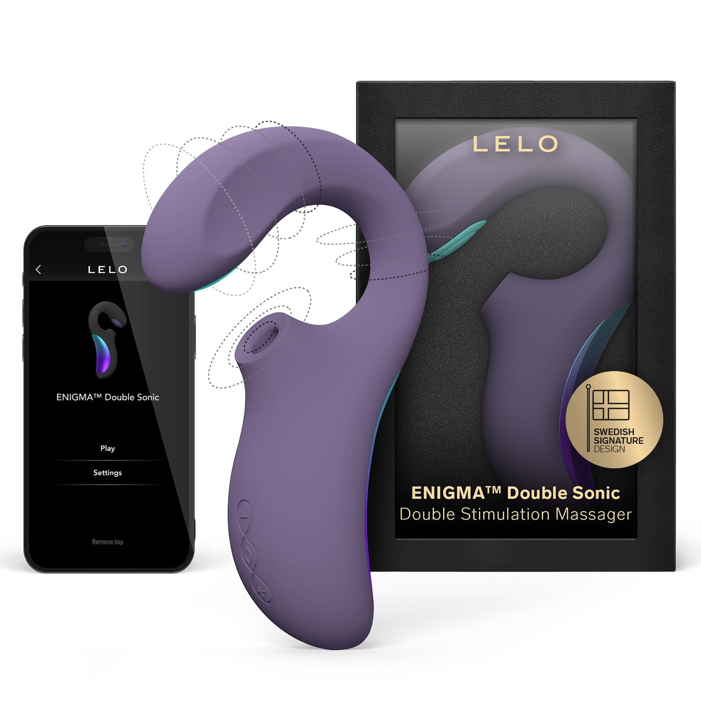 LELO ENIGMA Double Sonic Dreifach G Punkt Vibrator mit App, Klitoris Vibration für Frauen, Lusteinstellungen und 2 Extra-Modi, Sextoy Vibratoren, Sexspielzeug für Frauen Solo (Cyber Purple)