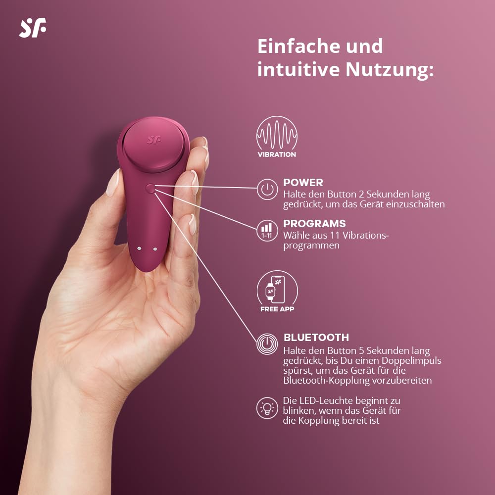 Satisfyer Sexy Secret Connect App Vibrator 8,5 cm | Tragbarer Klitoris leise & klein | Sex-Spielzeug | Unendlich viele Vibrationen für erotische Stimulation | Frau Mini Stimulator