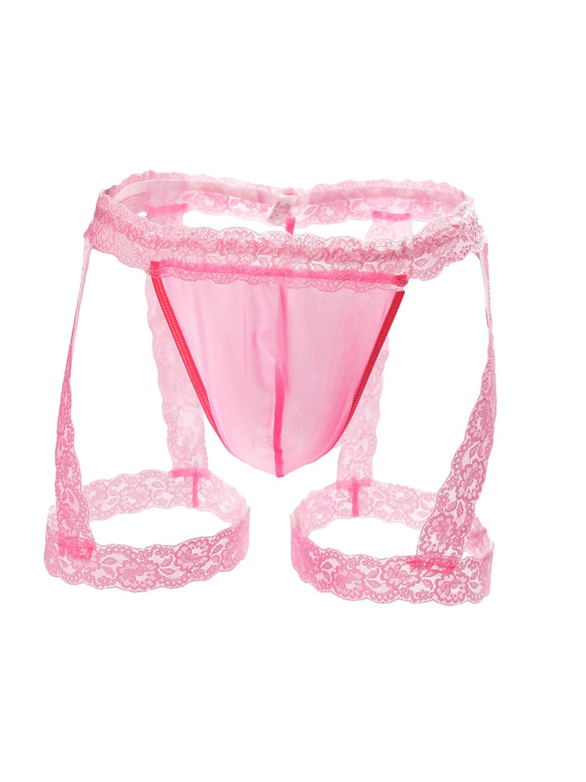 Sissy Strapsgürtel Spitze Strapse Dessous Männer Strumpfhalter für Herren Strumpfband Breit Gay (DE/NL/SE/PL, Alphanumerisch, Einheitsgröße, Regular, Regular, Rosa)