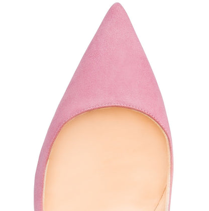 Stiletto High Heels Damen Rosa Elegante Pumps aus Wildleder mit 12 cm Absatz und Spitze fürs Büro EU38