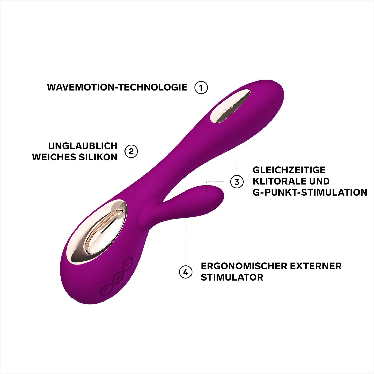 LELO SORAYA Wave Luxuriöser G-Punkt-Vibrator, Vibratoren für Frauen mit neuartiger WaveMotion-Technologie, Rabbit Vibrator für Ganzkörper-Lusterfahrung, Klitoris Vibrator, Dildo für die Frau, Rose