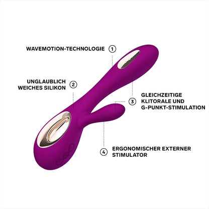 LELO SORAYA Wave Luxuriöser G-Punkt-Vibrator, Vibratoren für Frauen mit neuartiger WaveMotion-Technologie, Rabbit Vibrator für Ganzkörper-Lusterfahrung, Klitoris Vibrator, Dildo für die Frau, Rose