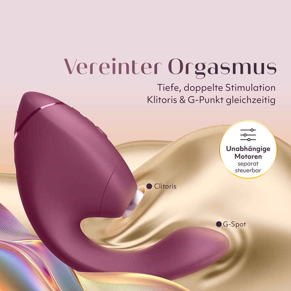 Womanizer Next Duo Rabbit Vibrator für Frauen | 14 Vibrations- & Saugmodi, 10 Muster | Dual Motor Dildo Vibrator mit Klitoris Stimulator & G-Punkt Vibrator | Leises Sexspielzeug für Frauen Dunkelrosa