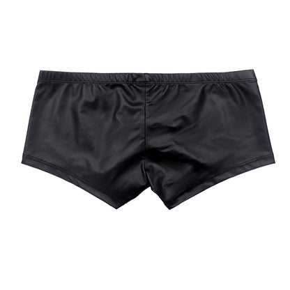 Herren Kunstleder Unterwäsche schwarz atmungsaktive elastische Hosen Low Rise Unterhose für täglich