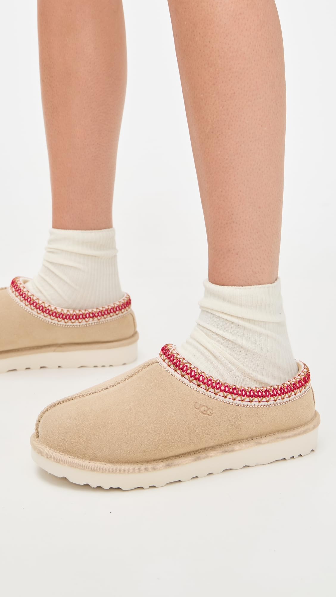 UGG Tasman Ii Damen Hausschuhe, Sand/Dunkle Kirsche, 38 EU
