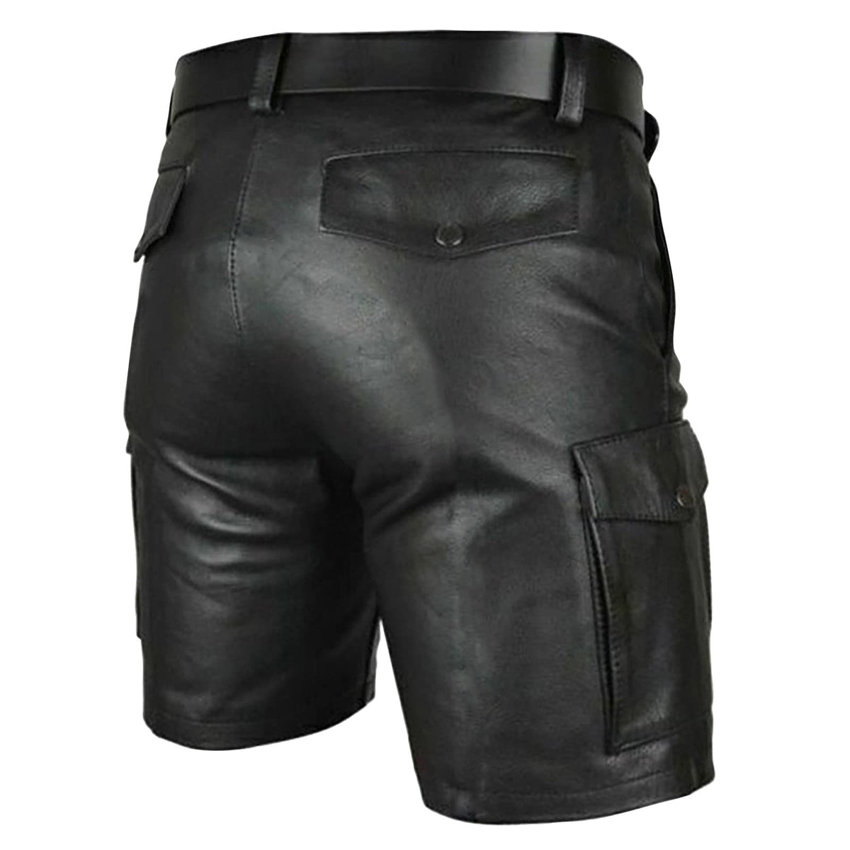 Shorts Herren Kurze Lederhose Sexy Wetlook Boxershorts Stretch Sport Training Laufen Joggingshose Lack Lederoptik Hose Kurze Leggings Slim Fit Ledershorts Ledershorts Punk Clubwear