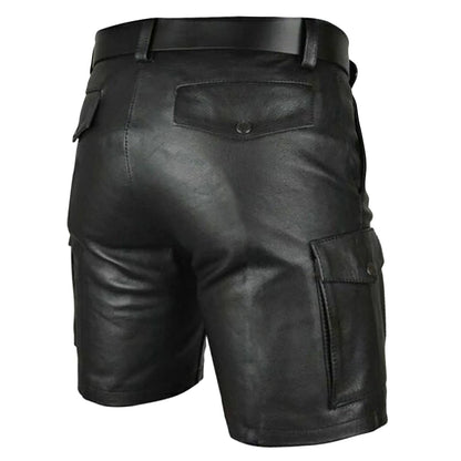 Shorts Herren Kurze Lederhose Sexy Wetlook Boxershorts Stretch Sport Training Laufen Joggingshose Lack Lederoptik Hose Kurze Leggings Slim Fit Ledershorts Ledershorts Punk Clubwear