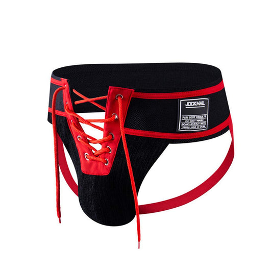 JOCKMAIL Herren Slip Jock Strap Sportlich Unterstützer Breiter Gürtel Komfortabel Herren Sport Unterwäsche Slip für Turnhalle Sport (DE/NL/SE/PL, Alphanumerisch, L, Regular, Regular, rot)