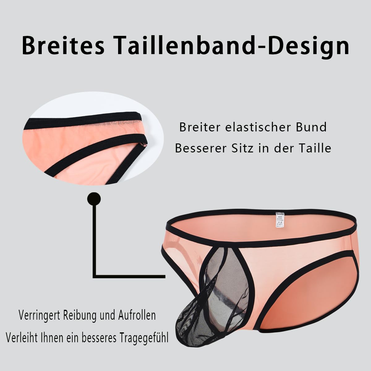 Herren Slips Sexy und Bequem mit einem Großen Beutel und Einzigartigem Farbendesign Orange 2XL
