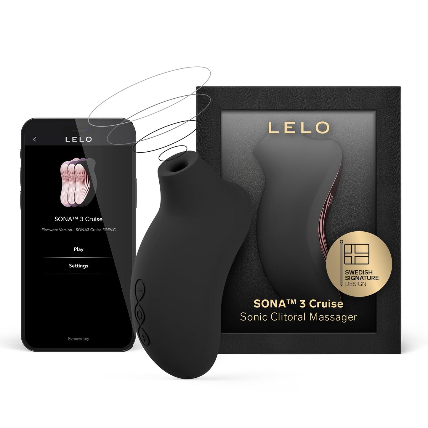 LELO SONA 3 Cruise Schallwellen-Vibrator mit Bluetooth-App, klitoris stimulator für sie, auflege vibration für frauen, 12 Einstellungen mit mehr Leistung und Schallwellen-Technologie (Black)