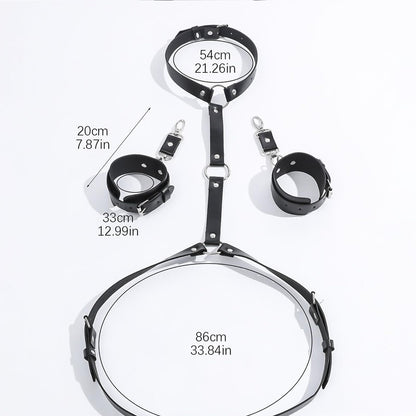 BDSM dessous Outfit Harness damen Fetisch Leder harness für frauen Bondage Fesselung Sexspielzeug Taillenband PU-Leder Erwachsene SM Spiele Frauen Männer Erotische Handschellen Kleidung