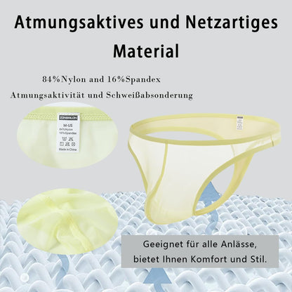 Herren Strings Durchsichtig und Sexy mit Bequemem und Hautfreundlichem und Atmungsaktivem Netzgewebe 3 Multi XL