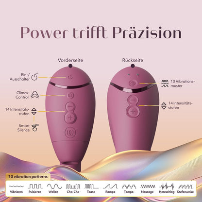 Womanizer Next Duo Rabbit Vibrator für Frauen | 14 Vibrations- & Saugmodi, 10 Muster | Dual Motor Dildo Vibrator mit Klitoris Stimulator & G-Punkt Vibrator | Leises Sexspielzeug für Frauen Dunkelrosa