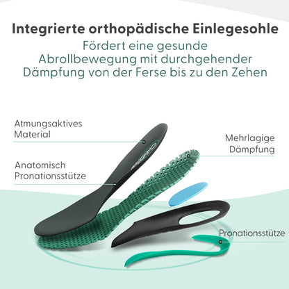 Orthofeet Orthopädischer Herren Sneaker Edgewater Grau, Größe 40 Weit