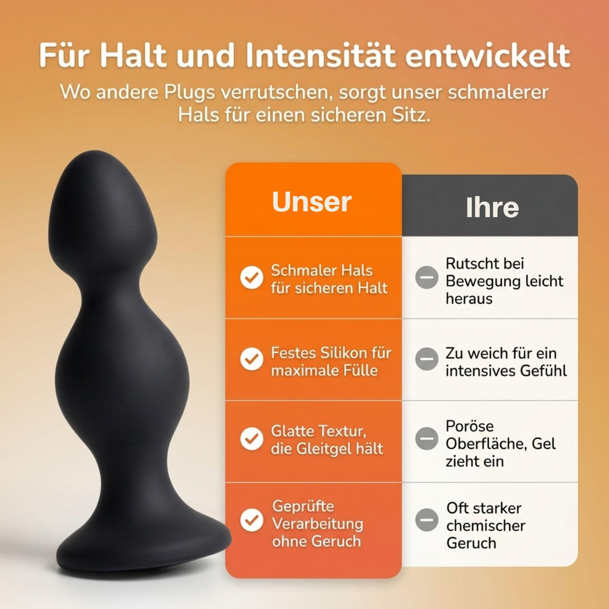 Analplug 5cm Breite für Frauen & Männer - Anal Plug Silikon