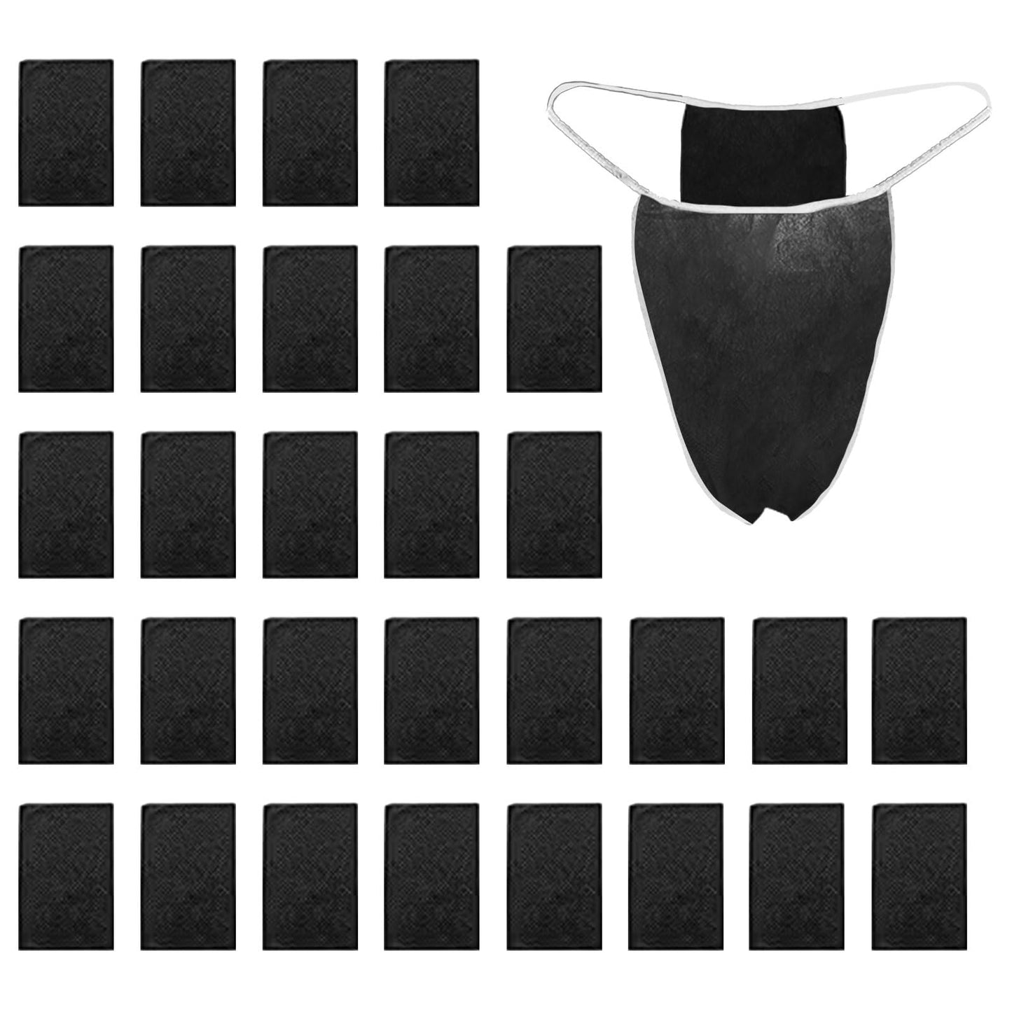 30 Stück Einweg Tanga Einweg Höschen Männer, String Weiche, für Männer Spa Tanga Unterwäsche, tägliche Anwendung und andere Körperpflege (DE/NL/SE/PL, Alter, Einheitsgröße, Schwarz)