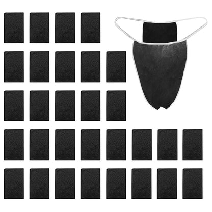 30 Stück Einweg Tanga Einweg Höschen Männer, String Weiche, für Männer Spa Tanga Unterwäsche, tägliche Anwendung und andere Körperpflege (DE/NL/SE/PL, Alter, Einheitsgröße, Schwarz)