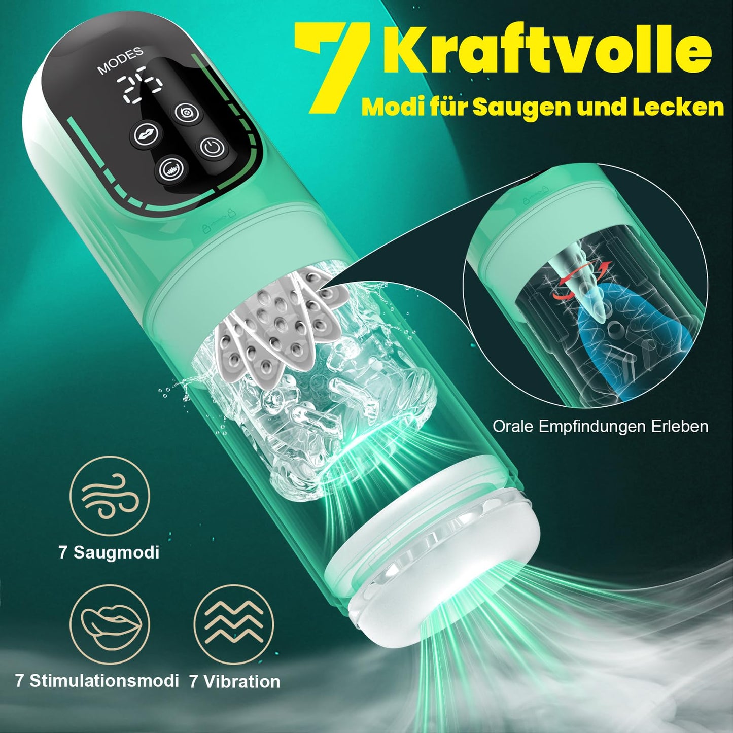 Masturbator Elektrisch Sex Spielzeug Für Die Manner Handfrei Blowjob Masturbieren Cup Mit Strapon-On Harness & Saug & Teleskopfunktion & Rotierende Vibrate Taschenmuschi Penispumpe Sextoysets Für Ihn