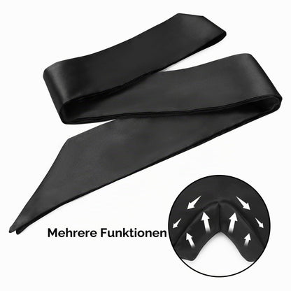 Satin-Schlafmaske – bequeme Augenmaske für Damen und Herren, weich, Schatten für Nacht, Schlafen, Reisen, Meditation, reines Schwarz, Geschenk zum Jahrestag, Geburtstag, 160 cm