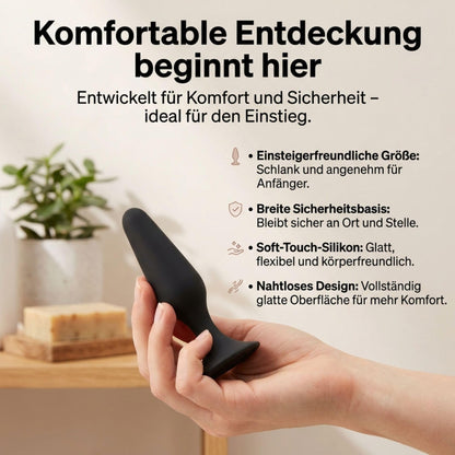 Sinful Slim Analplug Klein - Silikon Small für Anfänger - Schwarz