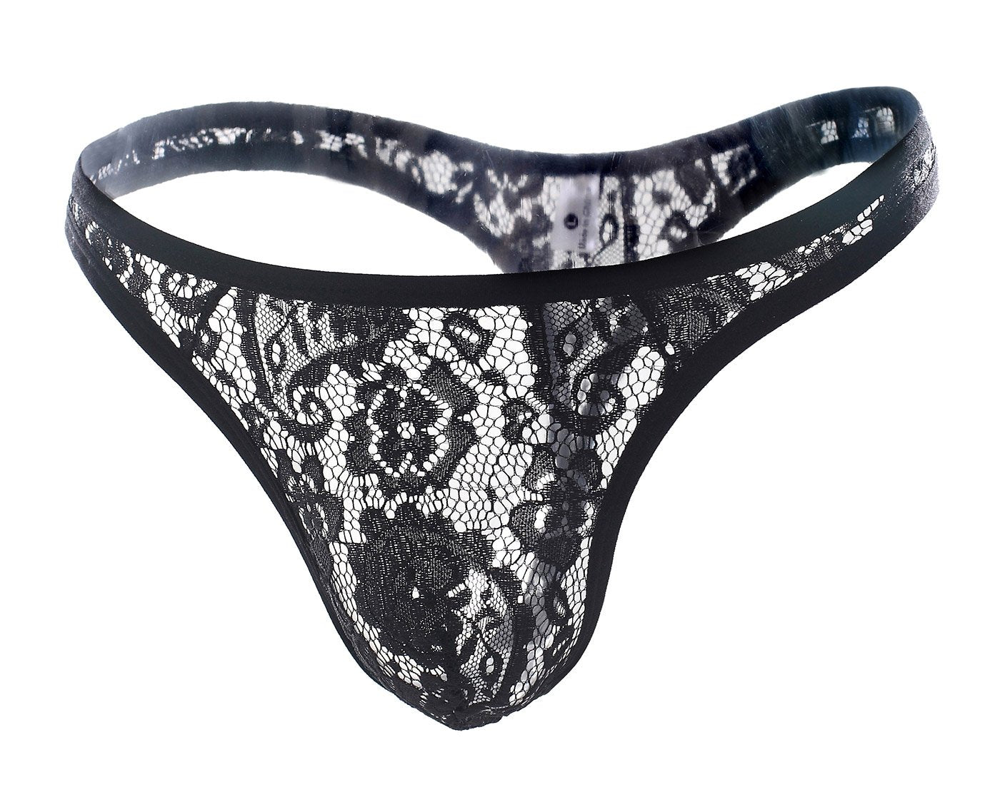 Herren Slips G-String Spitze Transparenz Sexy Low Rise Tanga Elefantenstring Weich -Atmubgsaktiven Unterhose Schwarz