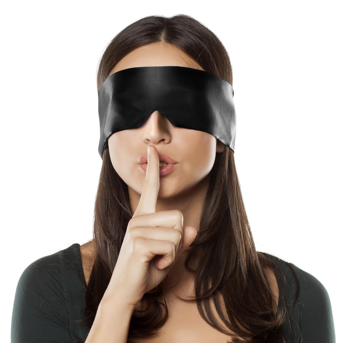 Satin-Schlafmaske – bequeme Augenmaske für Damen und Herren, weich, Schatten für Nacht, Schlafen, Reisen, Meditation, reines Schwarz, Geschenk zum Jahrestag, Geburtstag, 160 cm