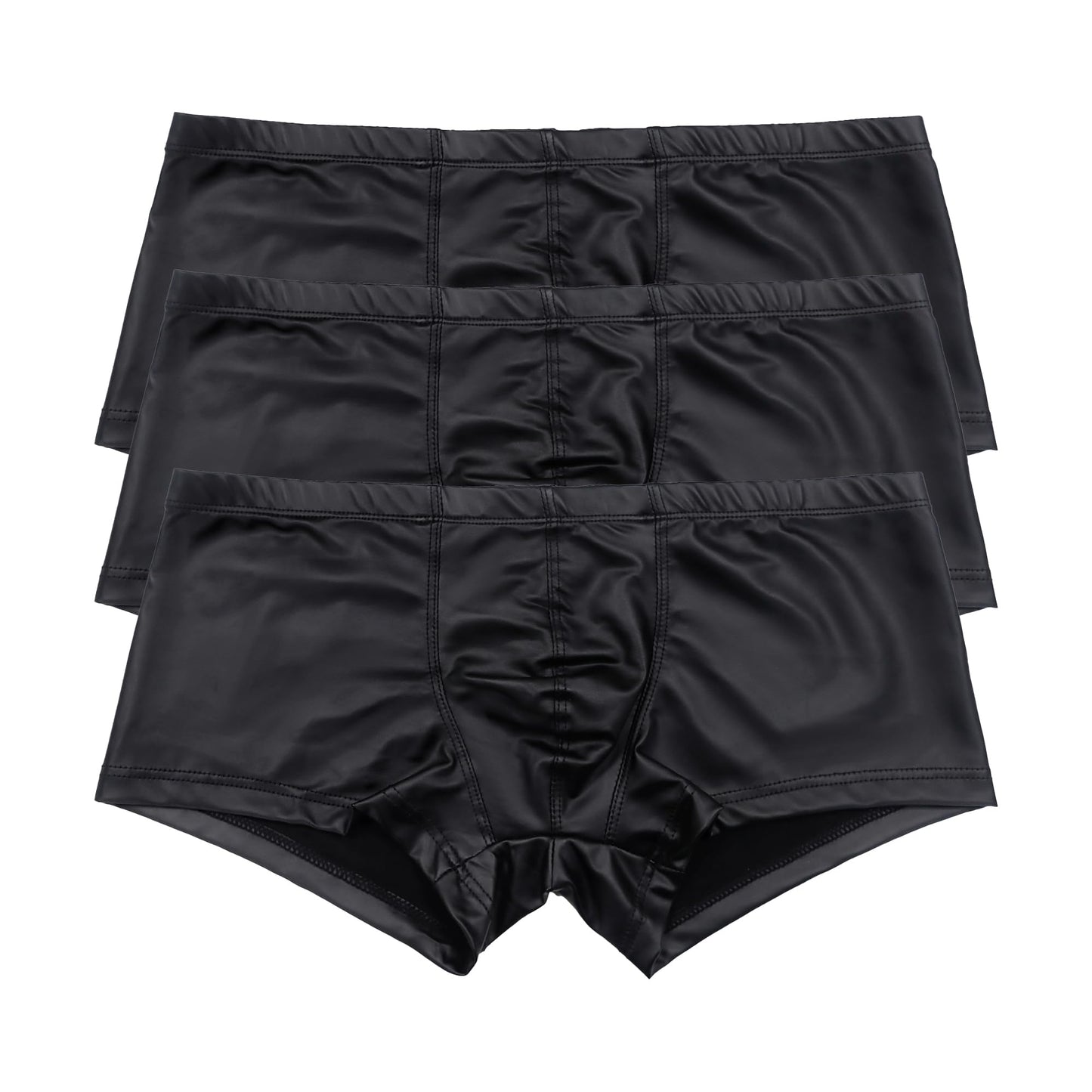 Herren Kunstleder Unterwäsche schwarz atmungsaktive elastische Hosen Low Rise Unterhose für täglich