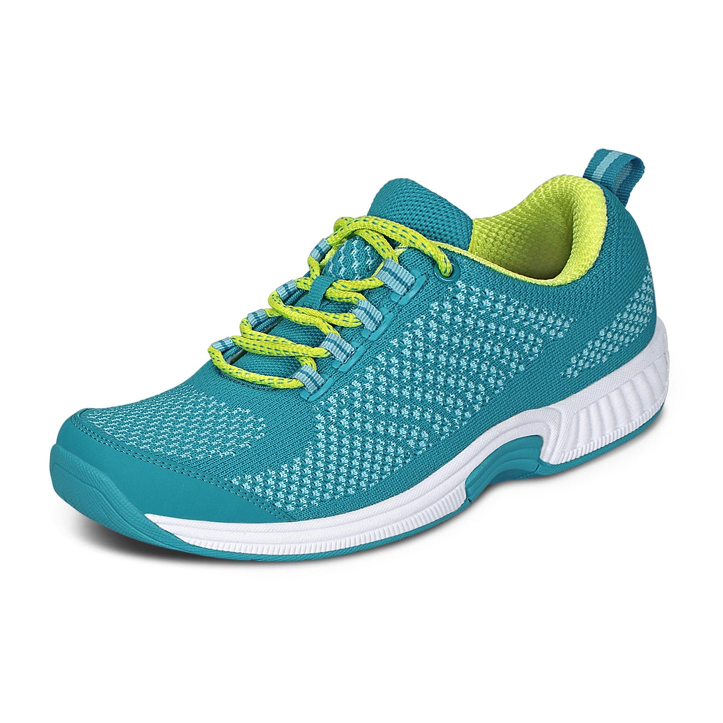 Orthofeet Orthopädischer Damen Sneaker Türkis Coral, Größe 39.5 Weit