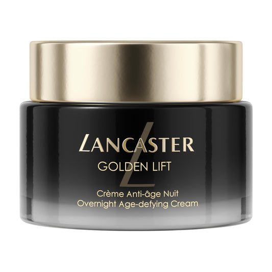 Lancaster Golden Lift Overnight Age-Defying Cream – Mit Retinol + Retinal – Bekämpft Anzeichen lichtbedingter Hautalterung – Kationisches liposomales Retinol – Mindert Pigmentflecken + Falten, 50 ml