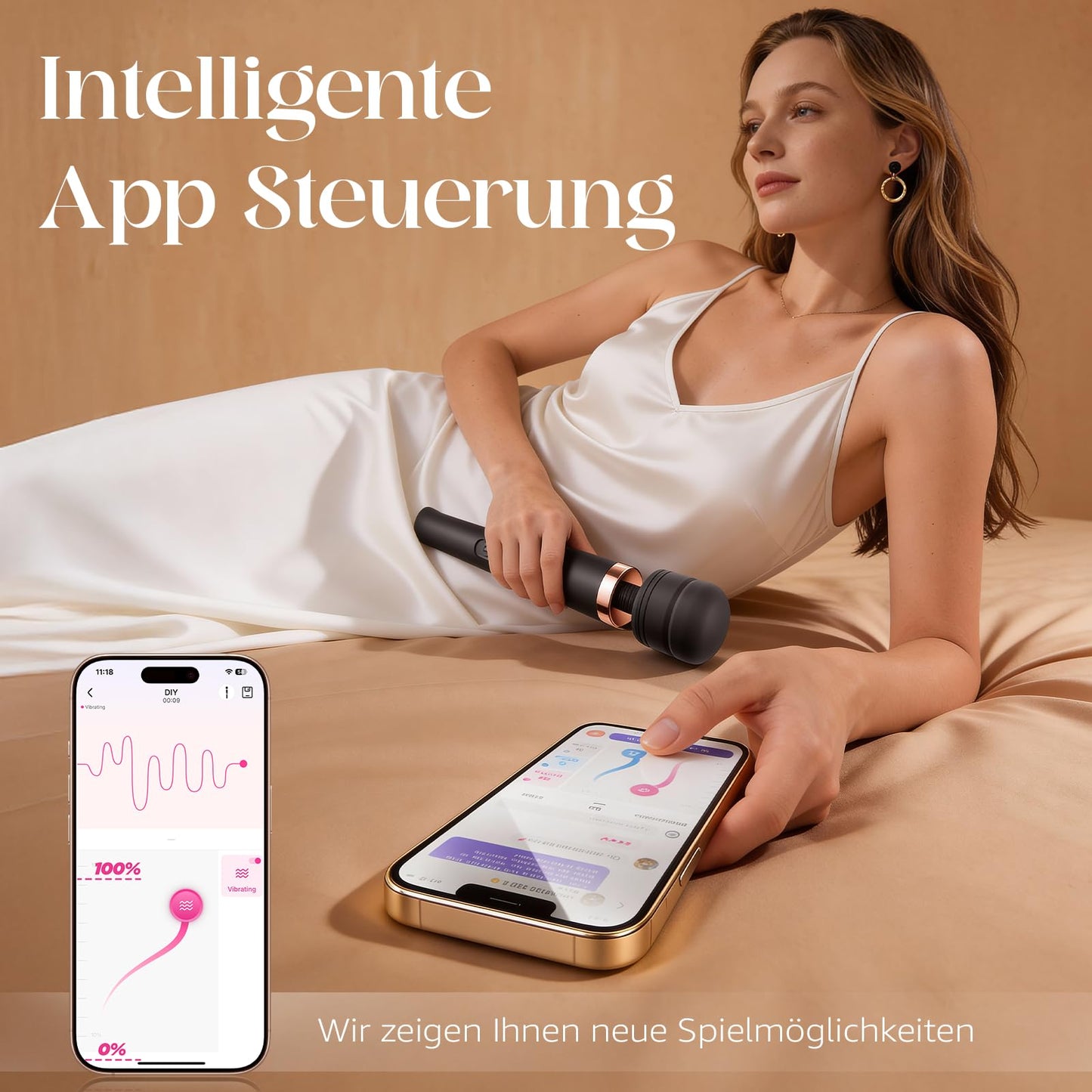 Gobeken Vibrator Sex Toys App-Steuerung Sex Spielzeug für die Paare Frau Männer 20 Modus, Vibratorensets für Frauen 5 Frequenz Vibration für Frauen 4 Intensität, Analplug Dildo Schwarz Größe groß