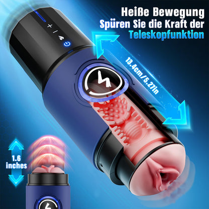 KI-Interaktion 360° Masturbatoren Sex Spielzeug für die Männer, Masturbieren für Männer 5 Intensiver Teleskopfunktion Sexspielzeug, Realistische Masturbatoren Liner Abnehmbare Accessoires