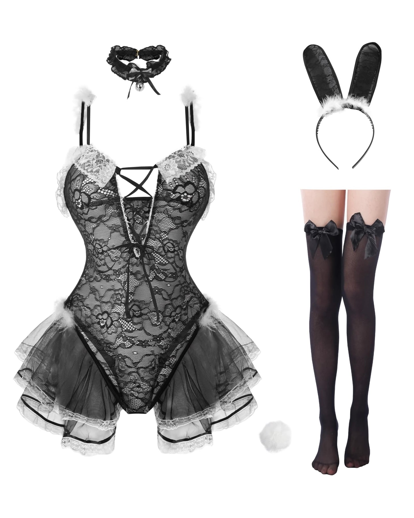 Bunny Kostüm Frauen Sexy Kostüme Frauen BunnyGirl Cosplay Sexy Lingerie Woman Anime Senpai Bunny Suit, Schwarz