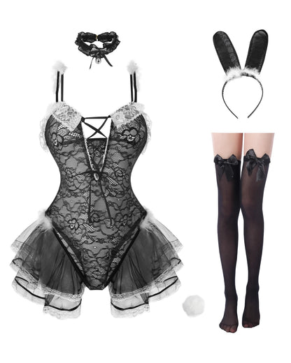 Bunny Kostüm Frauen Sexy Kostüme Frauen BunnyGirl Cosplay Sexy Lingerie Woman Anime Senpai Bunny Suit, Schwarz