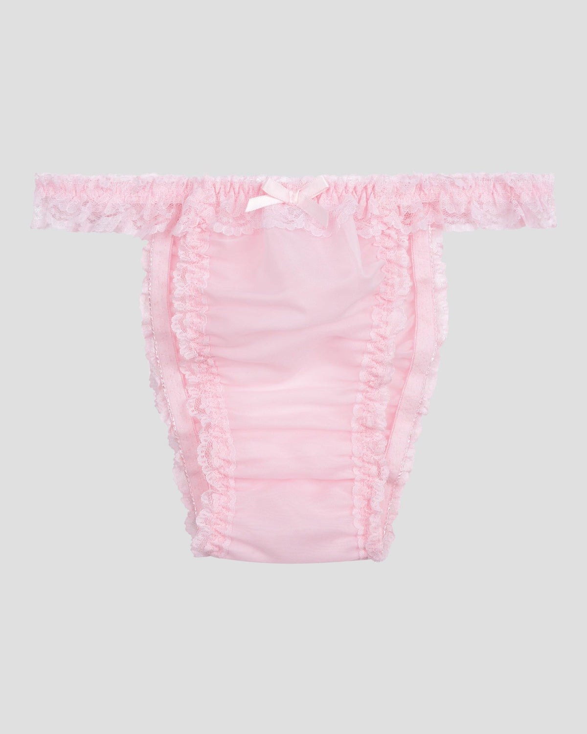 Satini Slip Damen Transparent Spitze Zackenkante Dessous, Zartrosa, S